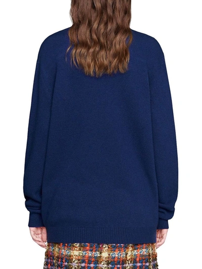 Shop Gucci Women's Blue Wool Sweater