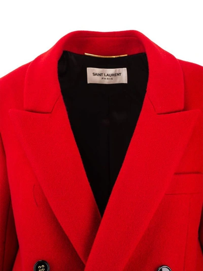 Shop Saint Laurent Women's Red Cashmere Coat