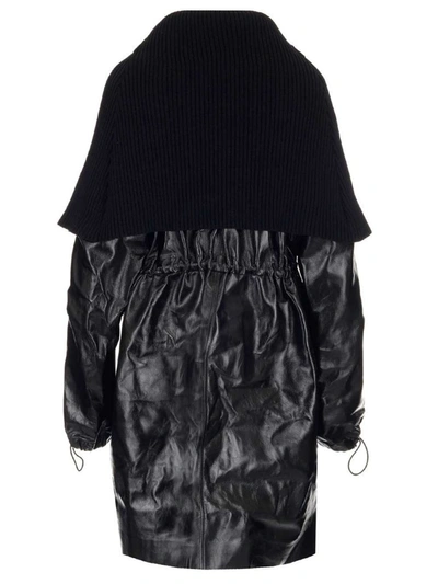 Shop Bottega Veneta Women's Black Leather Coat