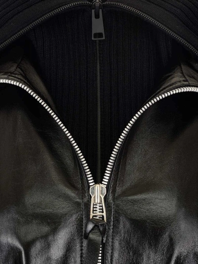 Shop Bottega Veneta Women's Black Leather Coat