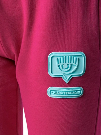 Chiara Ferragni Eyelike Logo Track Trousers In Fuchsia