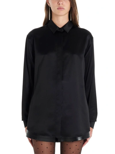 Shop Saint Laurent Women's Black Silk Shirt