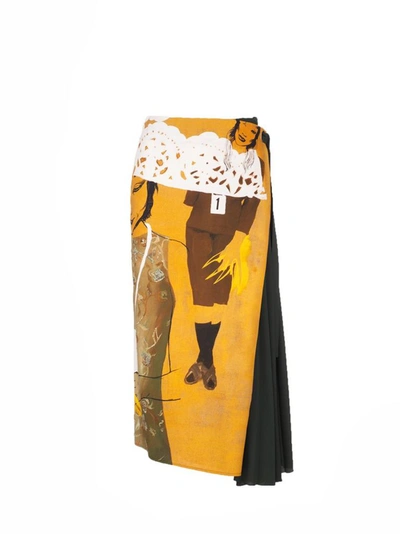 Shop Chloé Women's Yellow Viscose Skirt