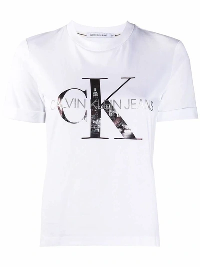 Shop Calvin Klein Jeans Est.1978 Calvin Klein Jeans Women's White Cotton T-shirt