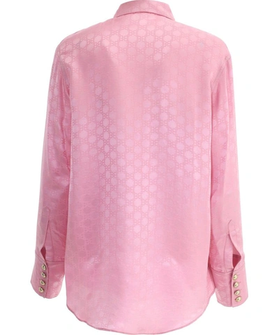 Shop Balmain Women's Pink Silk Shirt