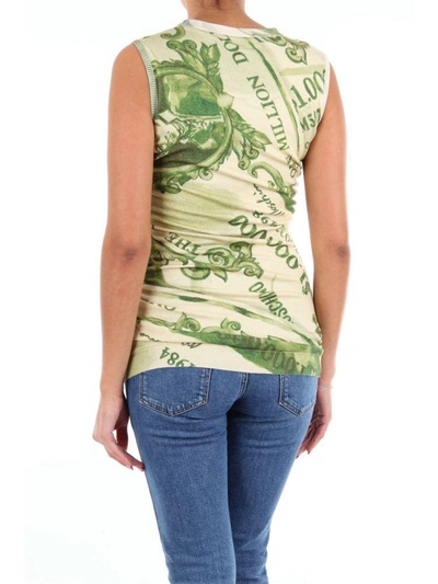 Shop Moschino Women's Green Wool Tank Top