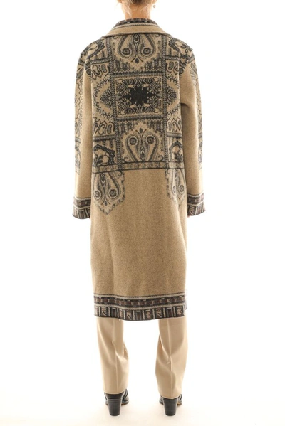 Shop Etro Women's Beige Wool Coat