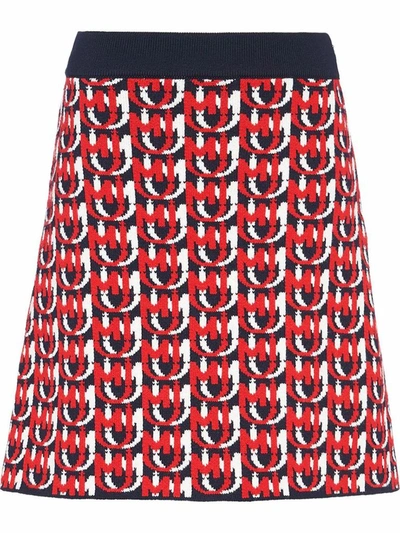 Shop Miu Miu Women's Red Wool Skirt