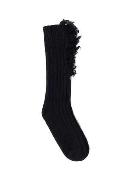 Shop Maison Margiela Women's Blue Wool Socks