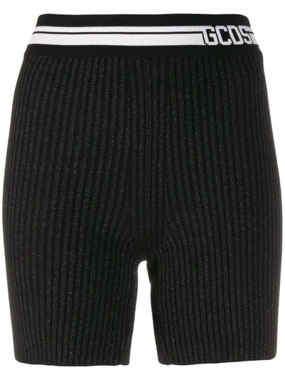 Shop Gcds Women's Black Viscose Shorts