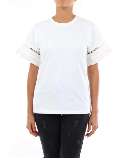 Shop Moncler Women's White Cotton T-shirt