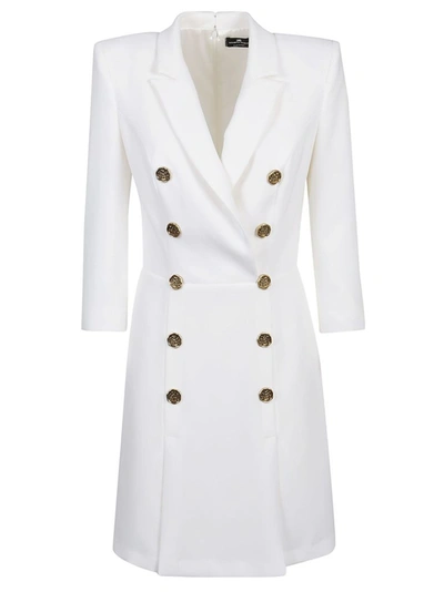 Shop Elisabetta Franchi Women's White Polyester Dress