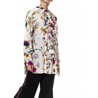 Shop Gucci Women's Beige Silk Blouse
