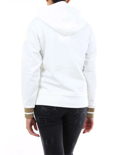 Shop Moncler Women's White Cotton Sweatshirt