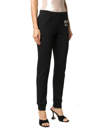 Shop Moschino Women's Black Cotton Joggers