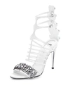 FENDI Jeweled Leather Cage Sandal