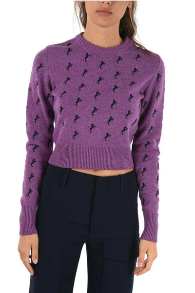 Shop Chloé Women's Purple Wool Sweater