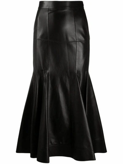Shop Loewe Women's Black Leather Skirt