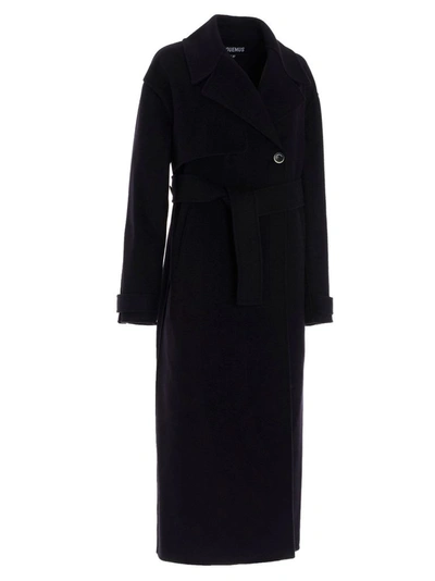 Shop Jacquemus Women's Blue Cashmere Coat