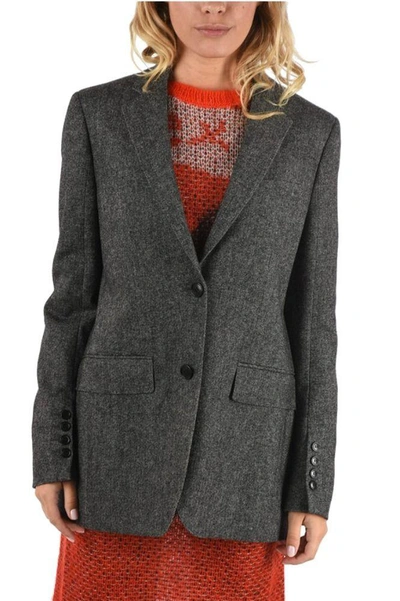 Shop Burberry Women's Grey Wool Blazer