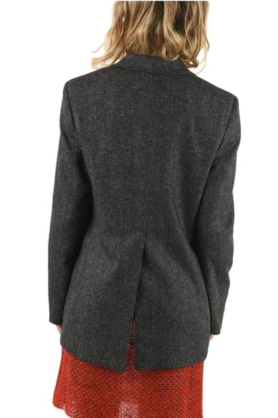 Shop Burberry Women's Grey Wool Blazer