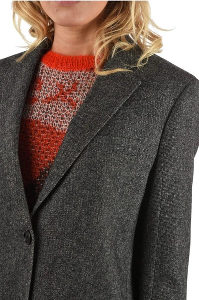 Shop Burberry Women's Grey Wool Blazer