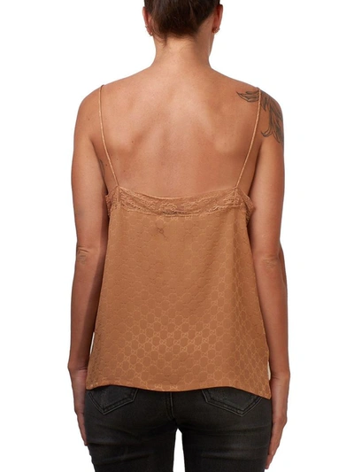 Shop Gucci Women's Beige Silk Top