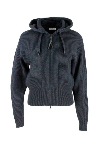 Shop Brunello Cucinelli Women's Grey Wool Sweatshirt