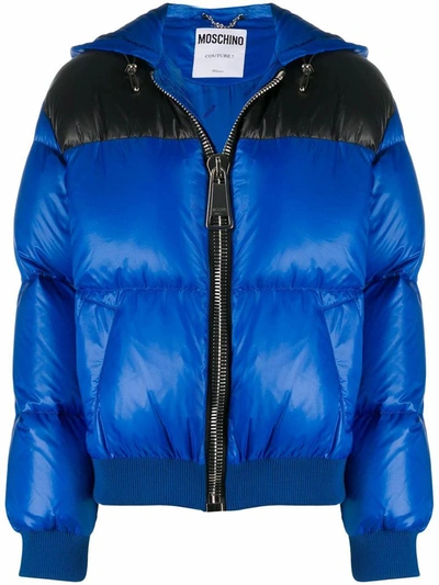 Shop Moschino Women's Blue Polyamide Down Jacket