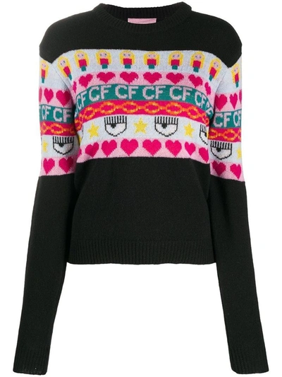 Shop Chiara Ferragni Women's Black Wool Sweater