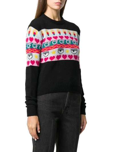 Shop Chiara Ferragni Women's Black Wool Sweater