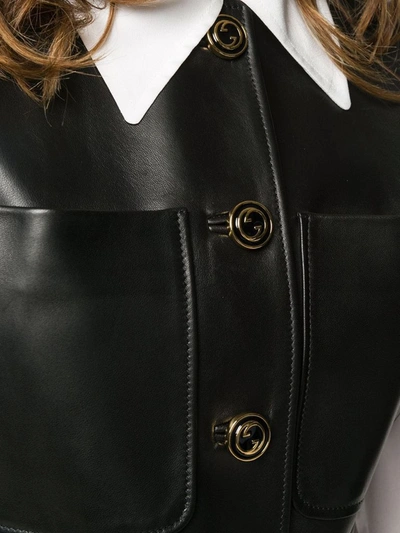 Shop Gucci Women's Black Leather Vest