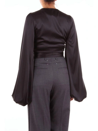 Shop Alexandre Vauthier Women's Black Silk Blouse
