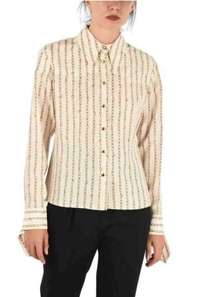 Shop Chloé Women's Beige Silk Shirt