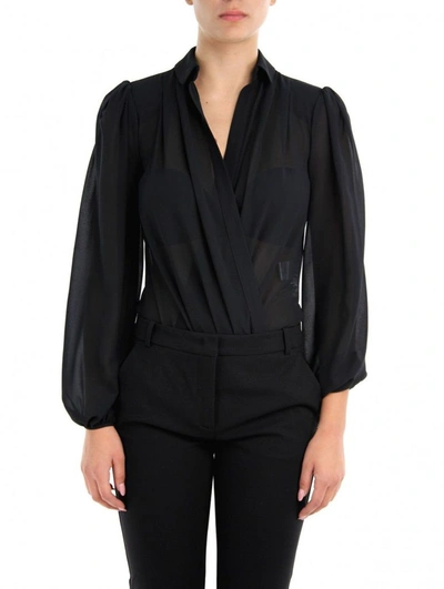 Shop Elisabetta Franchi Women's Black Polyester Bodysuit