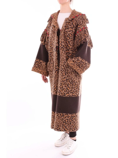 Shop Alanui Women's Brown Leather Coat