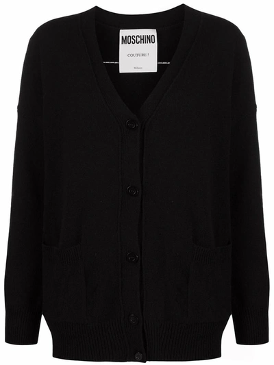 Shop Moschino Women's Black Wool Cardigan