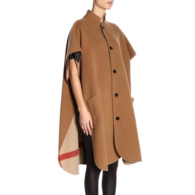 Shop Burberry Women's Brown Wool Coat