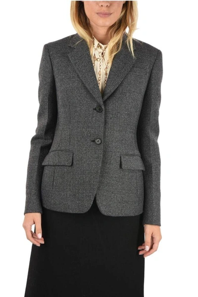 Shop Prada Women's Grey Wool Blazer