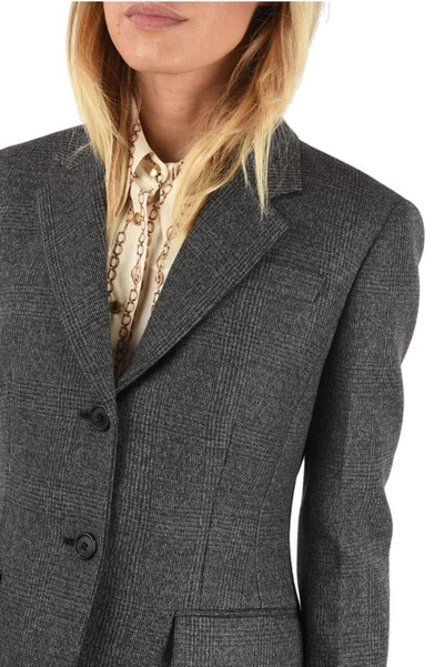 Shop Prada Women's Grey Wool Blazer
