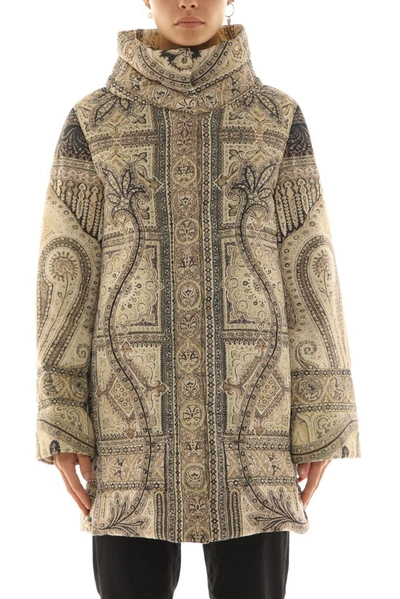 Shop Etro Women's Beige Polyamide Down Jacket