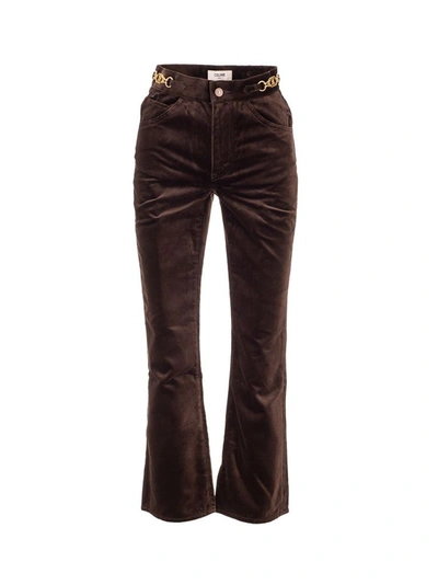 Shop Celine Céline Women's Brown Cotton Jeans
