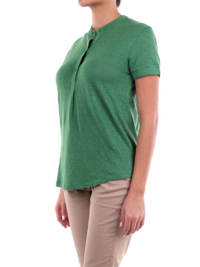 Shop Majestic Filatures Women's Green Linen T-shirt