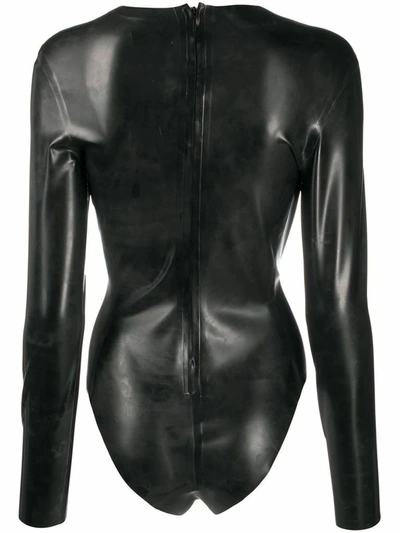 Shop Saint Laurent Women's Black Rubber Bodysuit