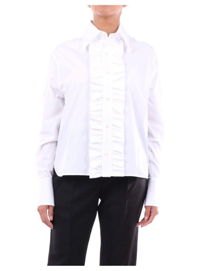 Shop Saint Laurent Women's White Cotton Blouse