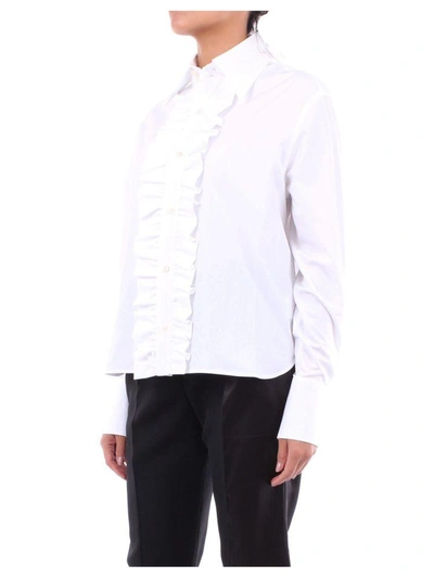 Shop Saint Laurent Women's White Cotton Blouse