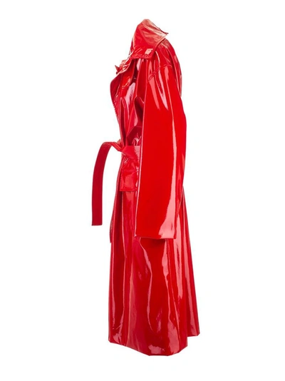 Shop Balenciaga Women's Red Polyester Trench Coat