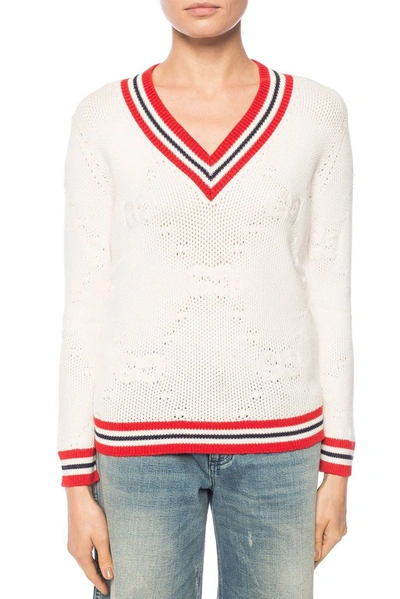 Shop Gucci Women's White Wool Sweater
