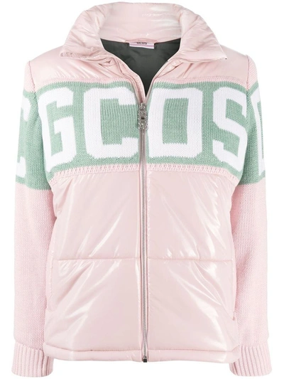 Shop Gcds Women's Pink Polyester Down Jacket