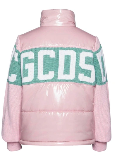 Shop Gcds Women's Pink Polyester Down Jacket